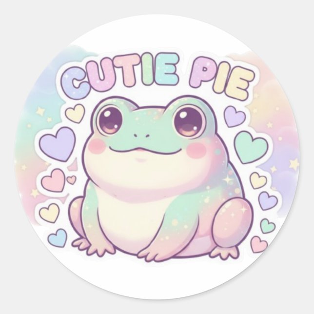 Autocollant Grenouille Mignonne Cuite Pie Ae (Devant)