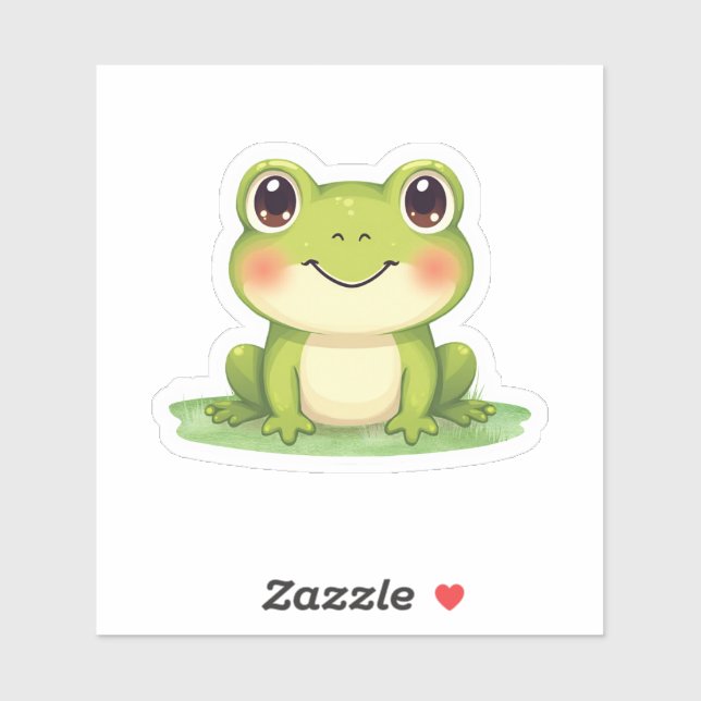 Autocollant Grenouille Mignonne Kawaii  (Feuille)