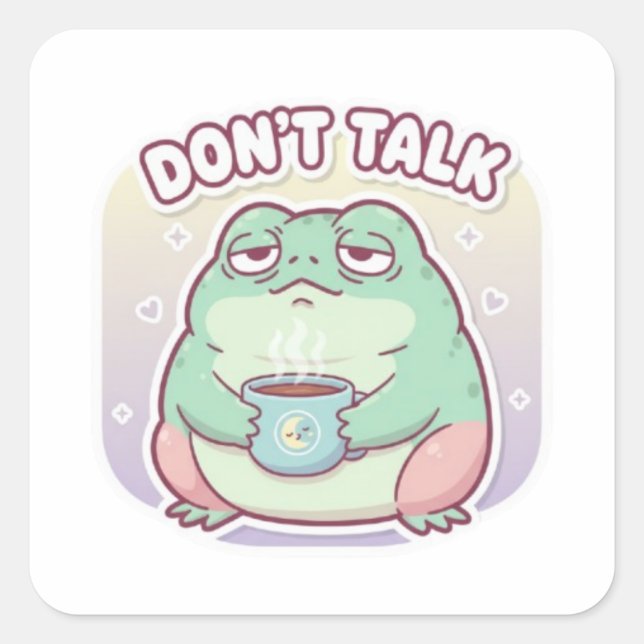 Autocollant Grenouille Ne Parle Pas M Café Grenoui (Devant)