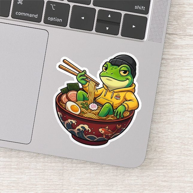 Autocollant Grenouille Ramen (Détail)