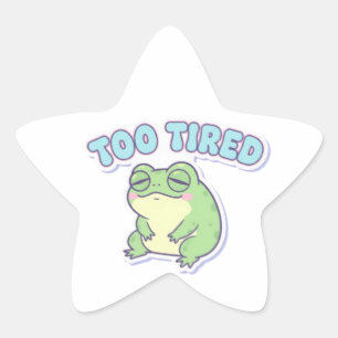 Autocollant Grenouille Trop Fatiguée Mignon Grenou