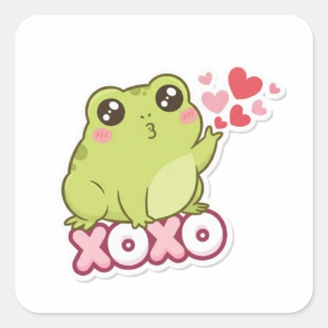 Autocollant Grenouille XOXO Grenouille Mignonne En (Devant)