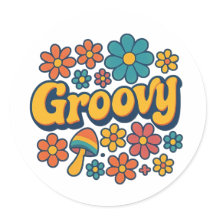 Autocollant Groovy de Style Hippie