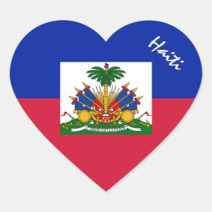 Autocollant Haïti, Cœur, Drapeau Haïtien Patriotiq