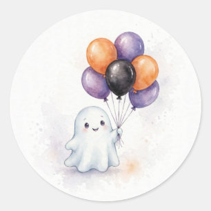 Autocollant Halloween Ballons Fantômes Aquarelle M