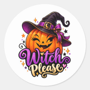 Autocollant Halloween Citrouille Sorcière Sassy S'