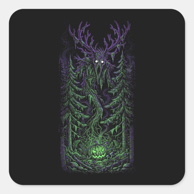 Autocollant Halloween Créature de la Forêt Wendigo (Devant)