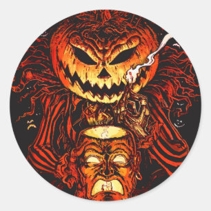 Autocollant Halloween du roi citrouille Seigneur O