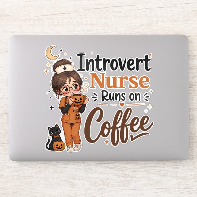 Autocollant Halloween Infirmière Introvertie Drôle (Ordinateur)