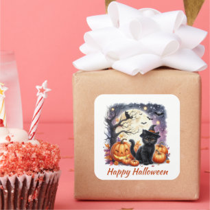 Autocollant Halloween Kitten noir