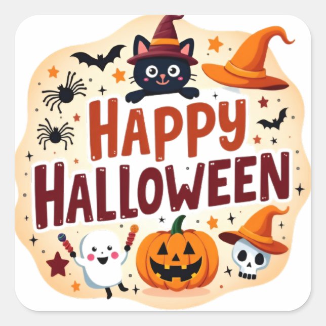 Autocollant Halloween mignon (Devant)