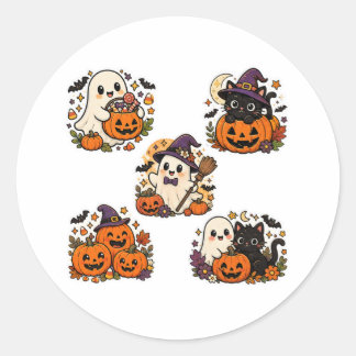 Autocollant Halloween sorcière fantôme mignonne Ka