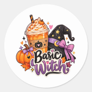 Autocollant Halloween Tendance Basic Witch Pumpkin