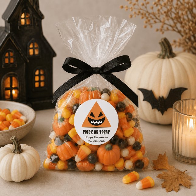 Autocollant Halloween – Visage de Citrouille Trian (Créateur téléchargé)