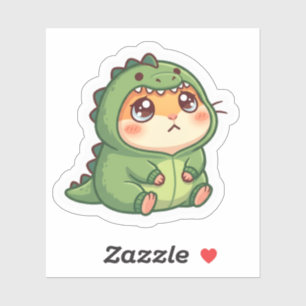 Autocollant Hamster en Costume de Dinosaure