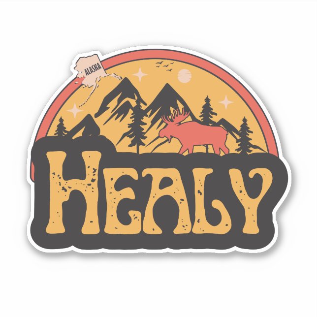 Autocollant Healy, Alaska (Devant)