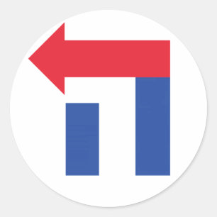 Autocollant hébreu rouge et bleu Hillary