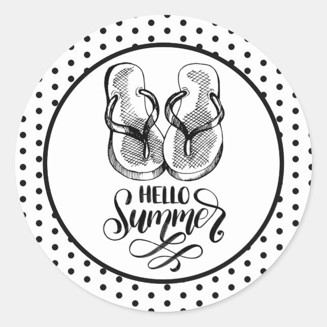 Autocollant HelloSummer Tongs (Devant)