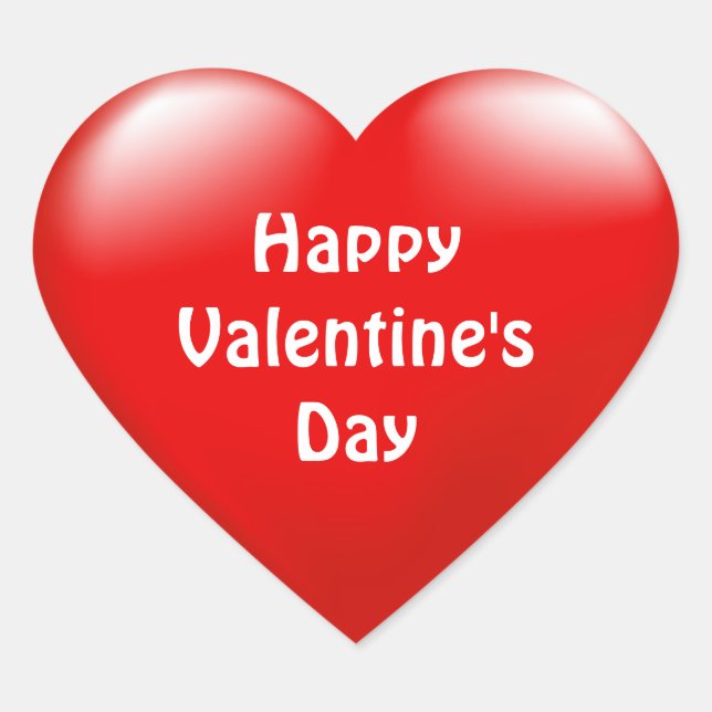 Autocollant Heureuse Sainte-Valentin Red Heart Lov (Devant)