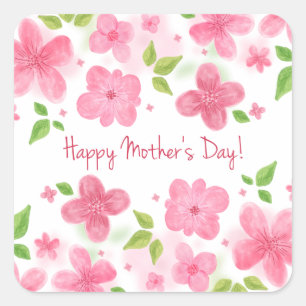 Autocollant heureux floral élégant du jour de m