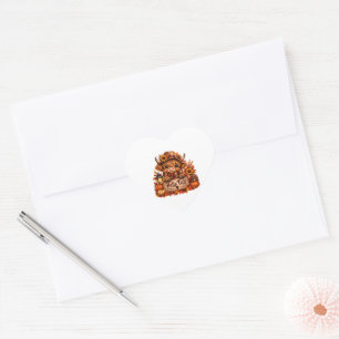 Autocollant Highland Cow automne