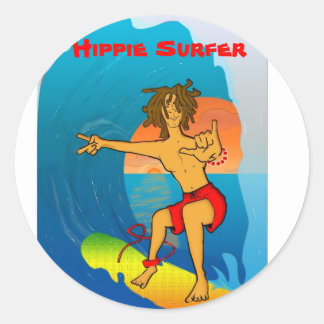 Autocollant Hippie Surfer
