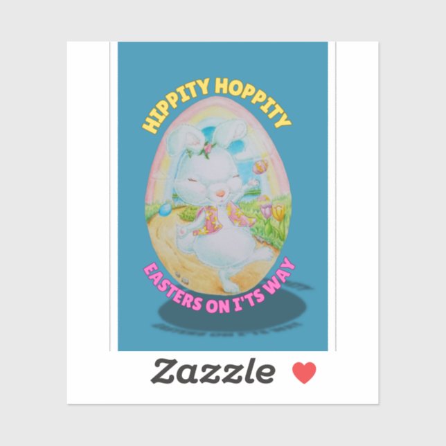 Autocollant hippity-hoppity de Pâques pour enfants (Feuille)