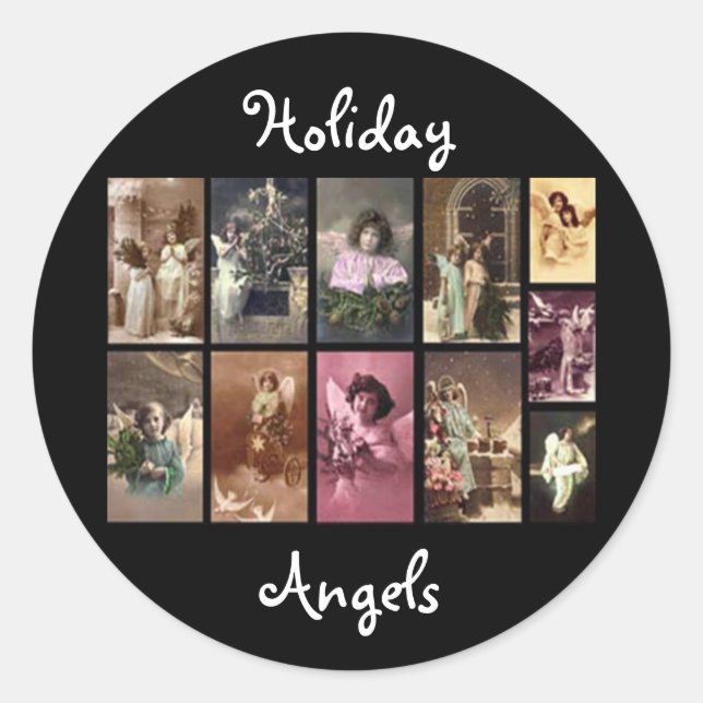 Autocollant Holiday Angels personnalisable (Devant)