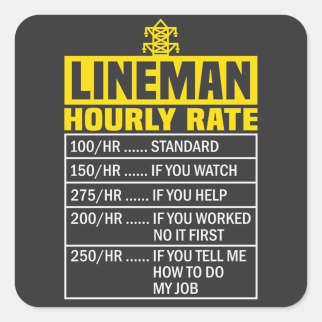 Autocollant horaire de Lineman Funny (Devant)