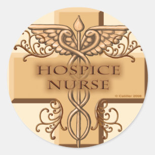 Autocollant Hospice Nurse Caduceus