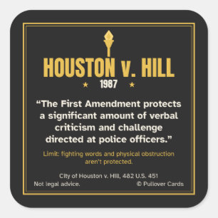 Autocollant Houston c. Hill 1987 Liberté d'express