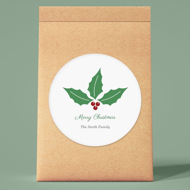 Autocollant Houx de Noël (Christmas Holly Sticker)