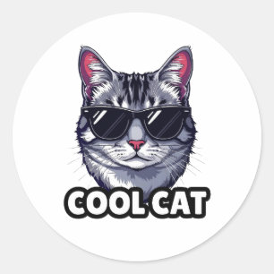 Autocollant humoristique Cool Cat