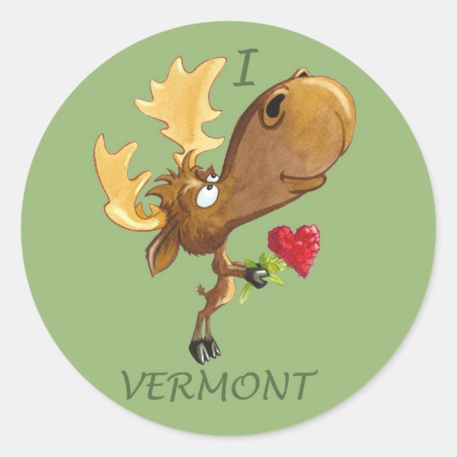 Autocollant I Heart Vermont Moose (Devant)