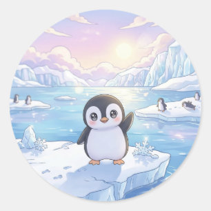 Autocollant iceberg manchot mignon