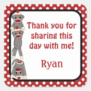 Autocollant idiot SMR de carré d'anniversaire de