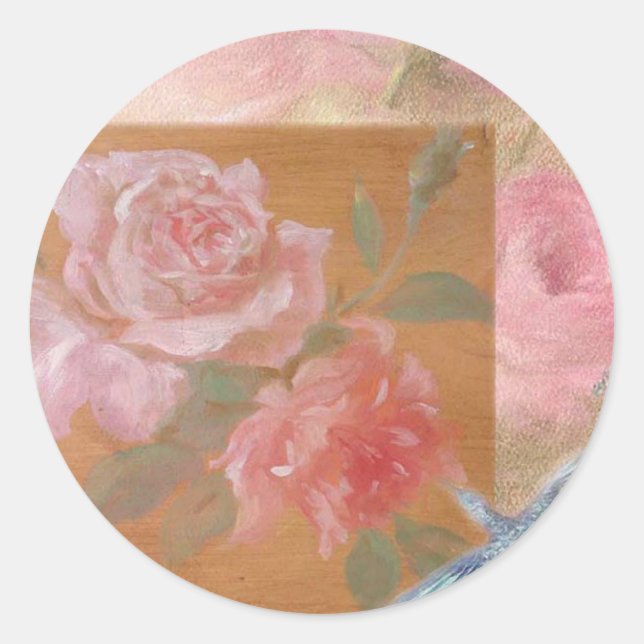 autocollant illustré colibri-rose personnalisé (Devant)