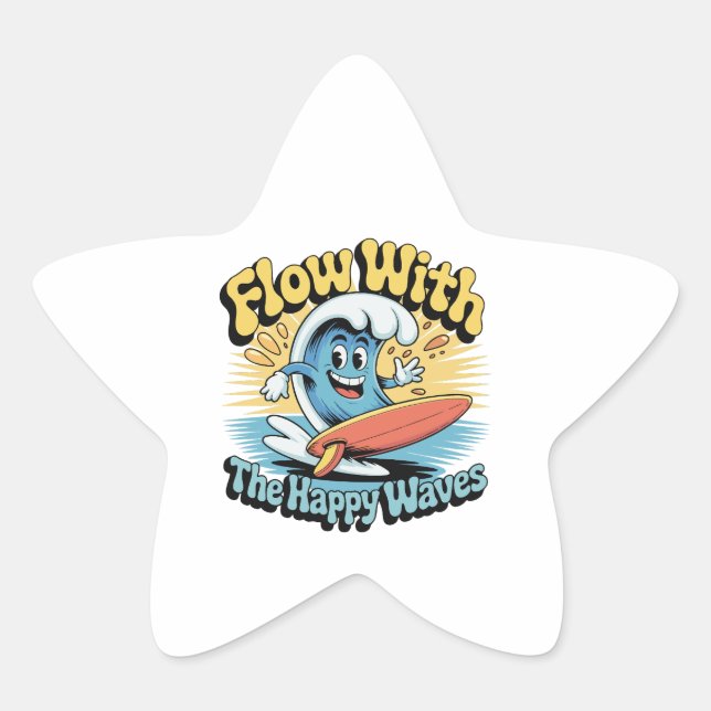 Autocollant Imperméable Flow With The Happy Waves (Devant)