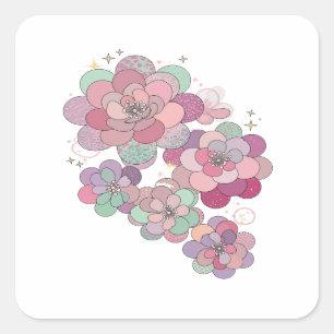 Autocollant Impression FLORAL FANTASY Gris Vibrant