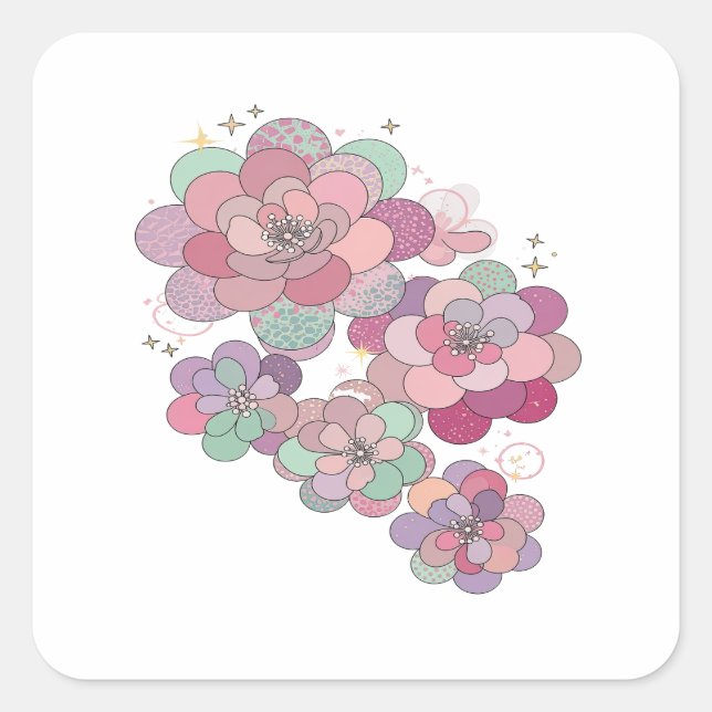 Autocollant Impression FLORAL FANTASY Gris Vibrant (Devant)