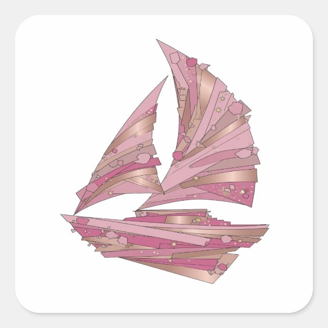 Autocollant Impression NAVIRE CRISTAL ROSE Argent  (Devant)