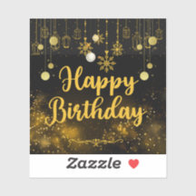 Autocollant imprimé Joyeux Anniversaire