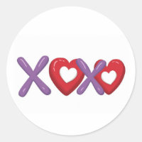 Autocollant imprimé XOXO, Saint-Valentin