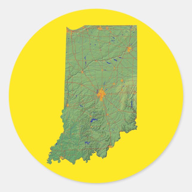 Autocollant Indiana Map (Devant)