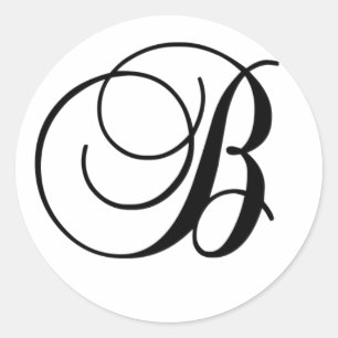 Autocollant initial B rond