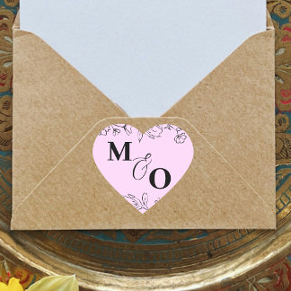 Autocollant initial de mariage personnalisé avec f