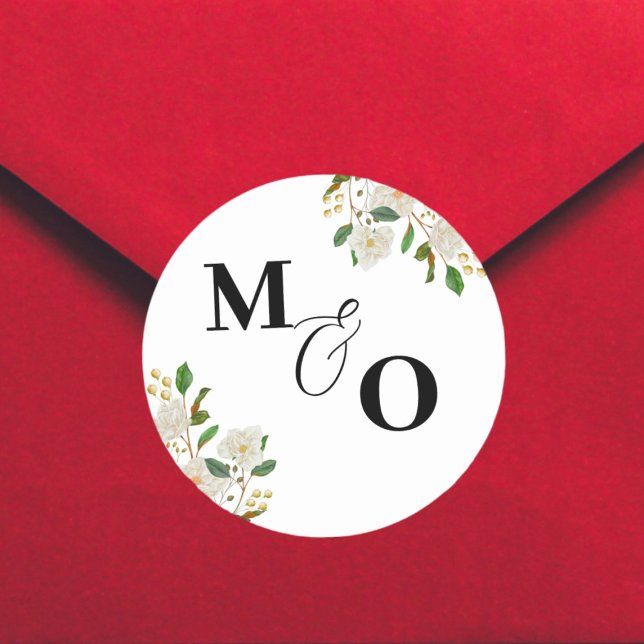 Autocollant initial de mariage personnalisé avec f (Créateur téléchargé)