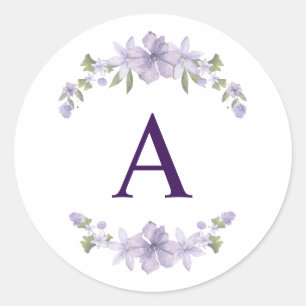 Autocollant Initial Floral   Monogramme Personnali