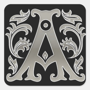 Autocollant initial lettre majuscule en argent