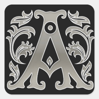 Autocollant initial lettre majuscule en argent